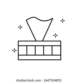 Napkins, icono de caja. Línea simple, contorno vectorial elementos de iconos de higiene para ui y ux, sitio web o aplicación móvil