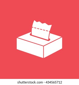 Napkins Flat Icon On Red Background