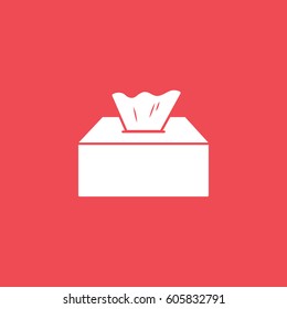 Napkins Flat Icon On Red Background