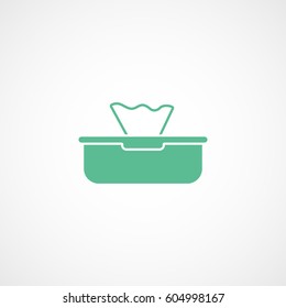 Napkins Green Flat Icon On White Background