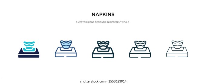 napkins icon in different style vector illustration. two colored and black napkins vector icons designed in filled, outline, line and stroke style can be used for web, mobile, ui