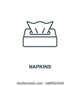 Napkins icon. Line style element from hygiene collection. Thin Napkins icon for web design and infographics.