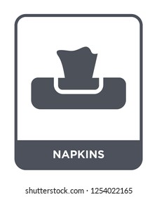 napkins icon vector on white background, napkins trendy filled icons from Hotel and restaurant collection, napkins simple element illustration