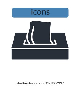 símbolos de iconos de servilletas elementos vectores para web infográfica