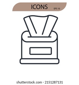napkins icons  symbol vector elements for infographic web