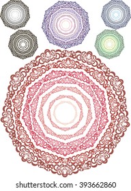 napkins with lace in different colors
