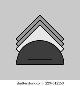 Napkins and napkin holder vector grayscale icon. Kitchen appliance. Graph symbol for cooking web site design, logo, app, UI