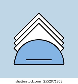Napkins and napkin holder vector icon. Kitchen appliance. Graph symbol for cooking web site design, logo, app, UI