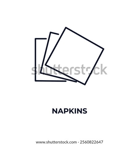 napkins outline icon. Linear vector from hotel concept. Thin line napkins icon isolated on white background