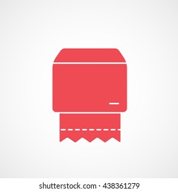 Napkins Red Flat Icon On White Background
