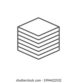 Napkins stack line outline icon isolated on white