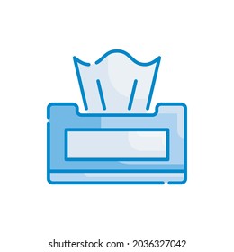 Napkins vector blue colours icon style illustration. EPS 10 file