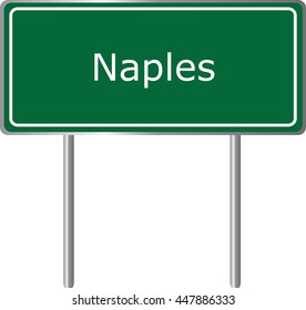 Naples , Florida, Road Sign Green Vector Illustration, Road Table, USA City

