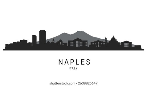 Naples with Italy City Skyline Silhouette.