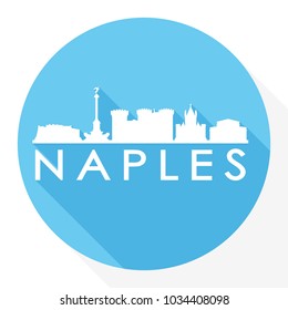 Naples Italy Flat Icon Skyline Silhouette Design City Vector Art Logo.