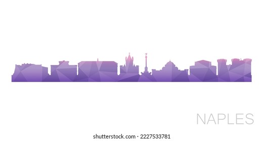 Neapel, Metropolitan City of Neapel, Italien Low Poly Skyline Clip Art City Design. Geometrisches polygonisches grafisches Horizon-Symbol. Vektorgrafik-Symbol.