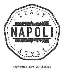 Naples, Metropolitan City of Naples, Italy Stamp Skyline Postmark. Silhouette Postal Passport. City Round Vector Icon. Vintage Postage Design.