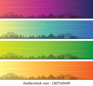Naples Multiple Color Gradient Skyline Banner