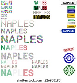Naples (Napoli) text design set