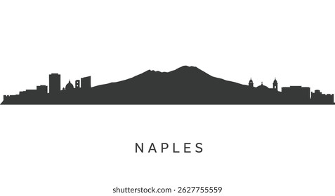 Naples Skyline Vector Silhouette Italy.