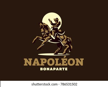 Napoleon Bonaparte auf dem Pferd. Vektorillustration.