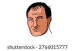 Napoleon Bonaparte portrait, flat vector illustration
