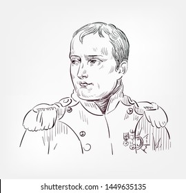 Napoleon Bonaparte Vector Sketch Portrait Face Famous