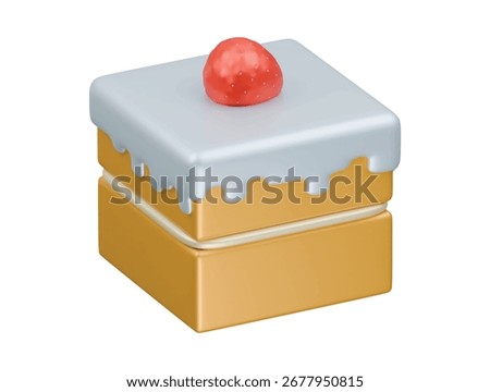  napoleon cake icon 3d illustration render