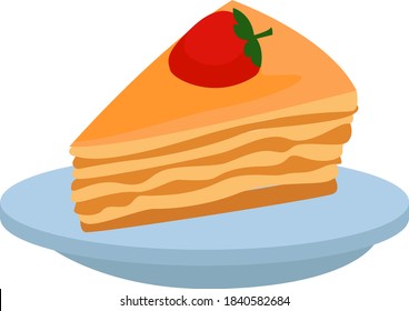 Napoleon cake, illustration, vector on white background