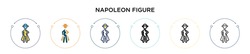 Napoleon Figure Icon In Filled, Thin Line, Outline And Stroke Style. Vector Illustration Of Two Colored And Black Napoleon Figure Vector Icons Designs Can Be Used For Mobile, Ui, Web