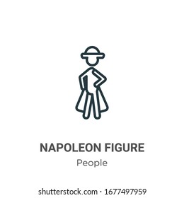 Napoleon figure outline vector icon. Thin line black napoleon figure icon, flat vector simple element illustration from editable people concept isolated stroke on white background