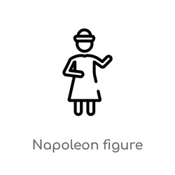 Napoleon Figure Vector Line Icon. Simple Element Illustration. Napoleon Figure Outline Icon From People Concept. Can Be Used For Web And Mobile