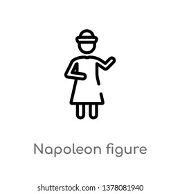 napoleon figure vector line icon. Simple element illustration. napoleon figure outline icon from people concept. Can be used for web and mobile