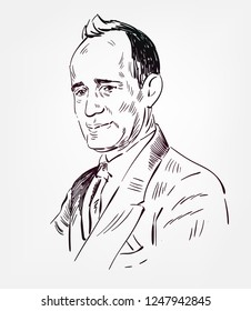 Napoleon Hill Vector Sketch Style Portrait