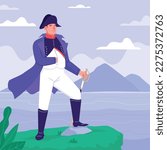 napoleon vector illustration design. Napoleon Bonaparte cartoon character.