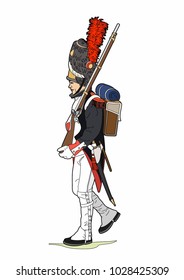 Napoleonic soldier with package