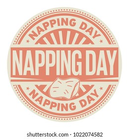 Napping Day, rubber stamp, vector Illustration