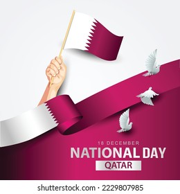 nappy national day Qatar greetings. abstract vector illustration design