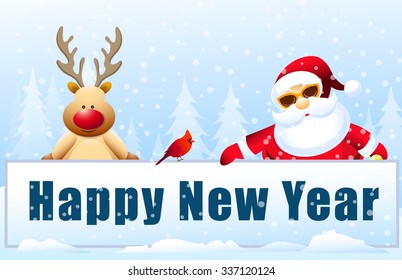 Nappy New Year Greeting - Vector
