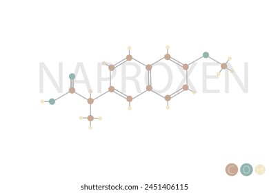 fórmula química esquelética molecular de naproxeno