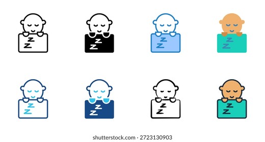 Los iconos de la hora de la siesta establecen una colección de estilo múltiple. Trazo editable 
