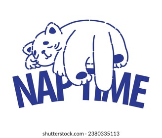 Naptime logotype template with cute sleeping cat