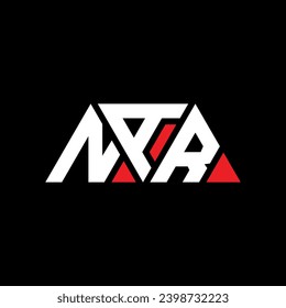 NAR triangle letter logo design with triangle shape. NAR triangle logo design monogram. NAR triangle vector logo template with red color. NAR triangular logo Simple, Elegant, and Luxurious design.