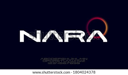 Nara, a bold modern sans serif typeface alphabet font. vector illustration design