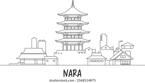 Nara City Line Draw Simple Minimalist