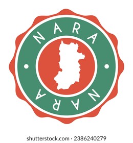 Nara, Señal del vector de sellos vectores del mapa de insignias de Japón. Etiqueta de icono de diseño de marca de país de símbolo nacional. 