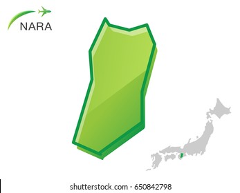 Nara Japan simple map icon. Vector Illustration Background.