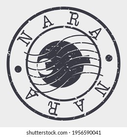 Nara, Japan Stamp Postal. Silhouette Seal. Flag Passport Round Design. Vector Icon. Design Retro Travel. National Symbol.