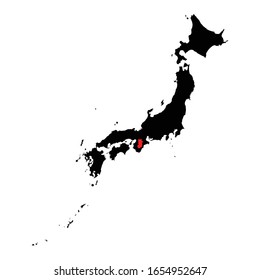 Nara prefecture highlighted on Japan map Vector EPS 10