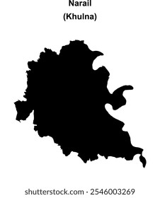 Mapa de contorno en blanco del distrito Narail